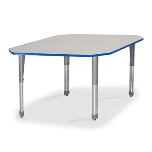 interchange adjustable table with blue edge band