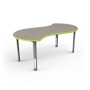 interchange adjustable table with lime edge band