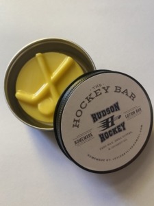 handmade small batch hockey lotion bars with essential oils